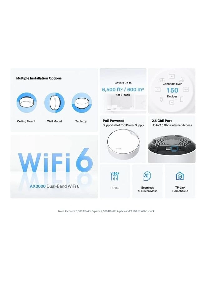DECO X50-POE - Wi-Fi 6 Pack of 3