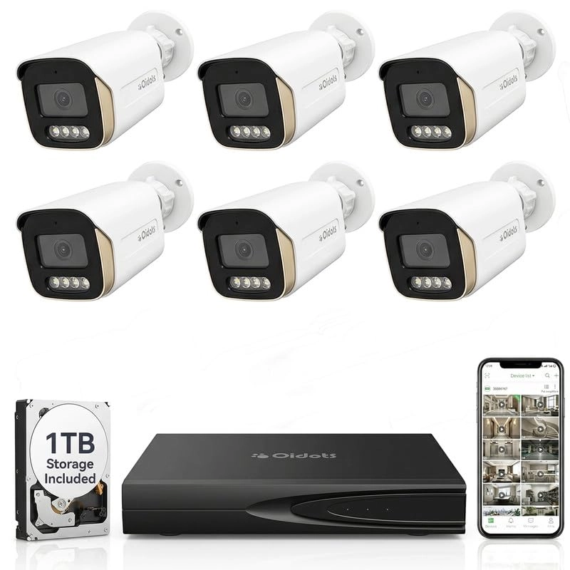 Golens Import Export Pvt Ltd 6 Channel CCTV Combo Set - 6PC 8 Channel 3840*2160