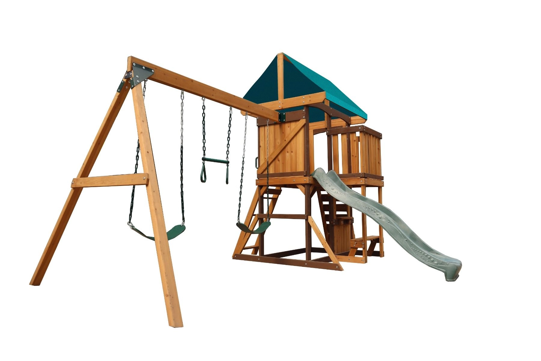 Logan Swing Set & Playhouse - Balcony 480 x 330 x 295 cm