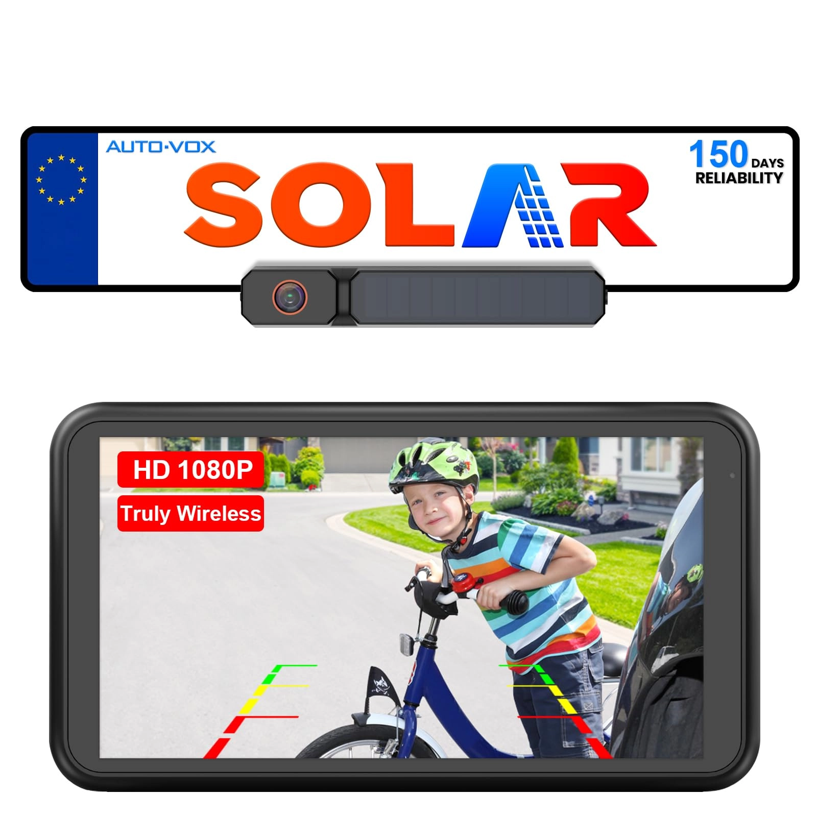 Magnetic Solar Wireless Backup Camera - Night Vision Wireless 1080P