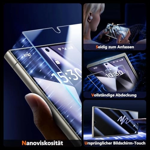 Full Screen Tempered Glass Screen Protector for Samsung Galaxy S24 Ultra (2-Pack)