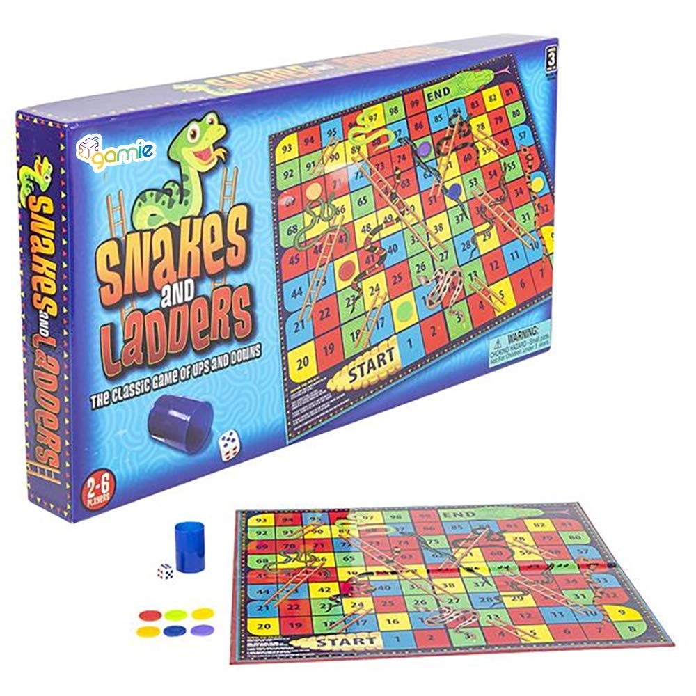 Snakes And Ladders - Complete Set 6 Pegs Dice