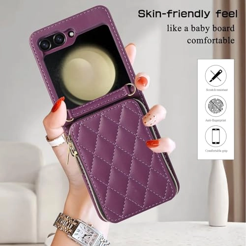 Miagon Folio Case for Samsung Galaxy Z Flip 5