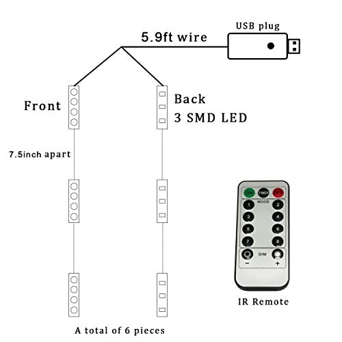 LED Down Lights - 3 Packs USB Powered Warm White