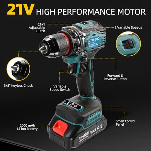 Cordless Drill - 2000 Milliamp Hours