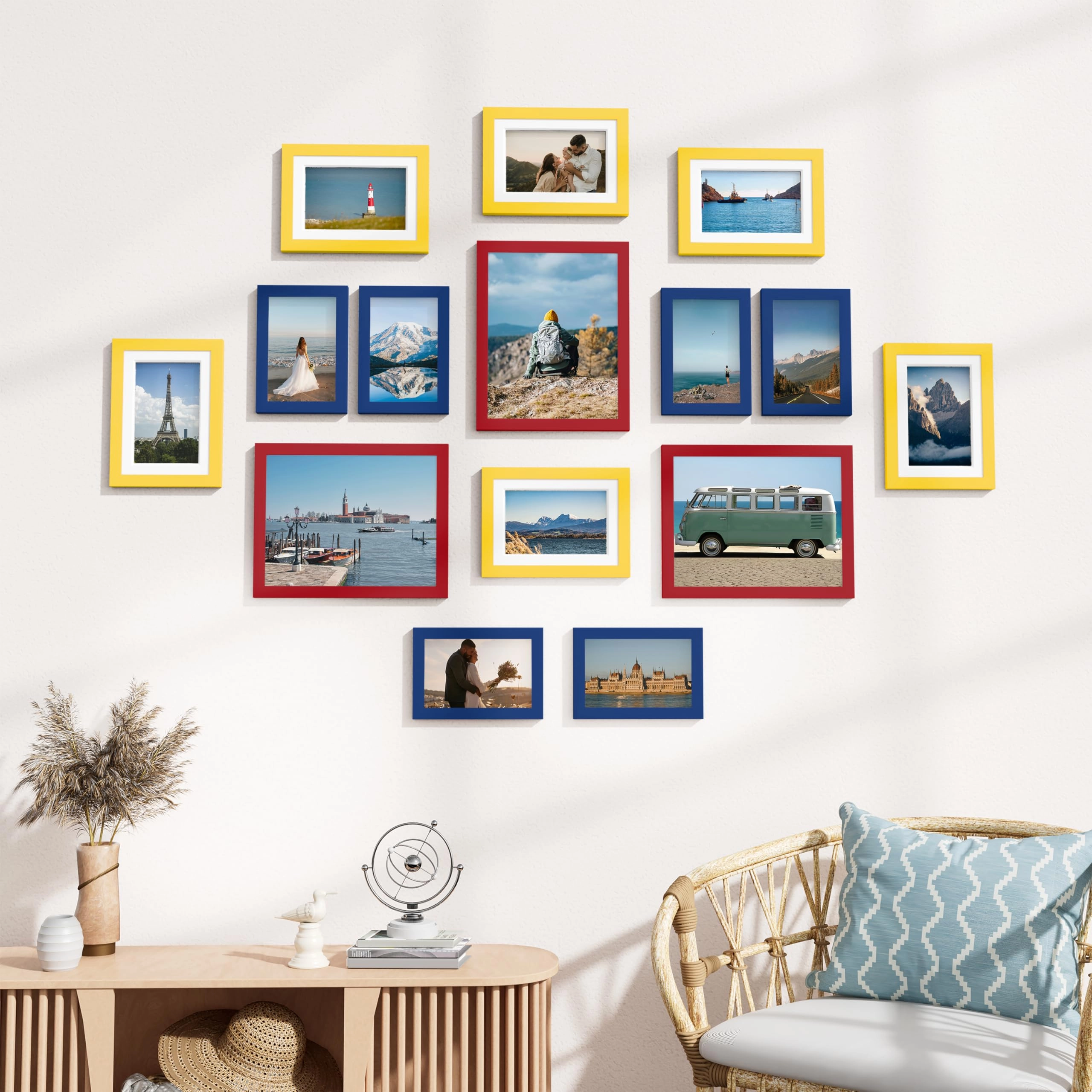 Picture Frames Set - 10 Pack Rustic Grey