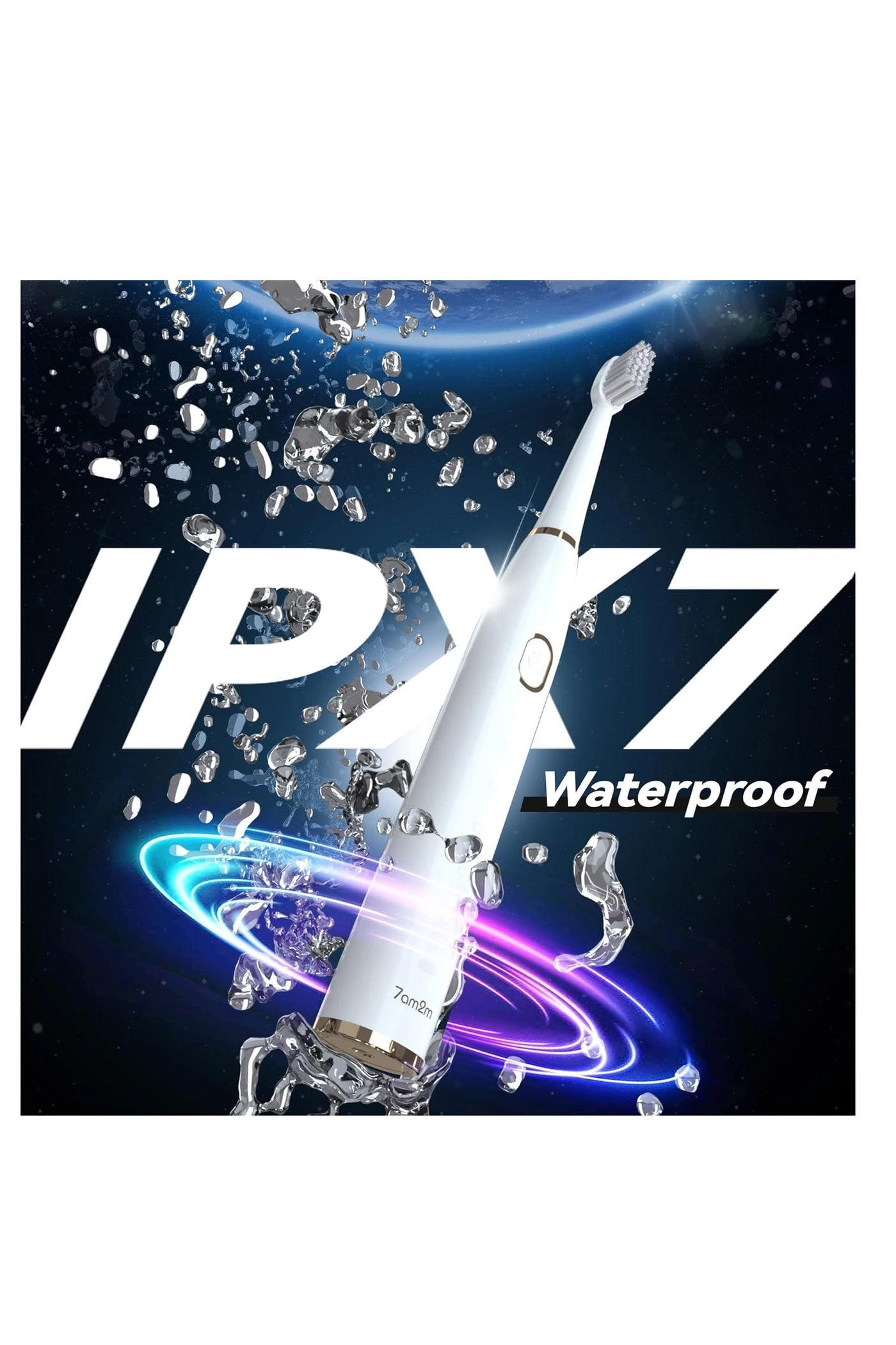 Sonic Electric Toothbrush - 8 Heads 5 Modes Midnight Black