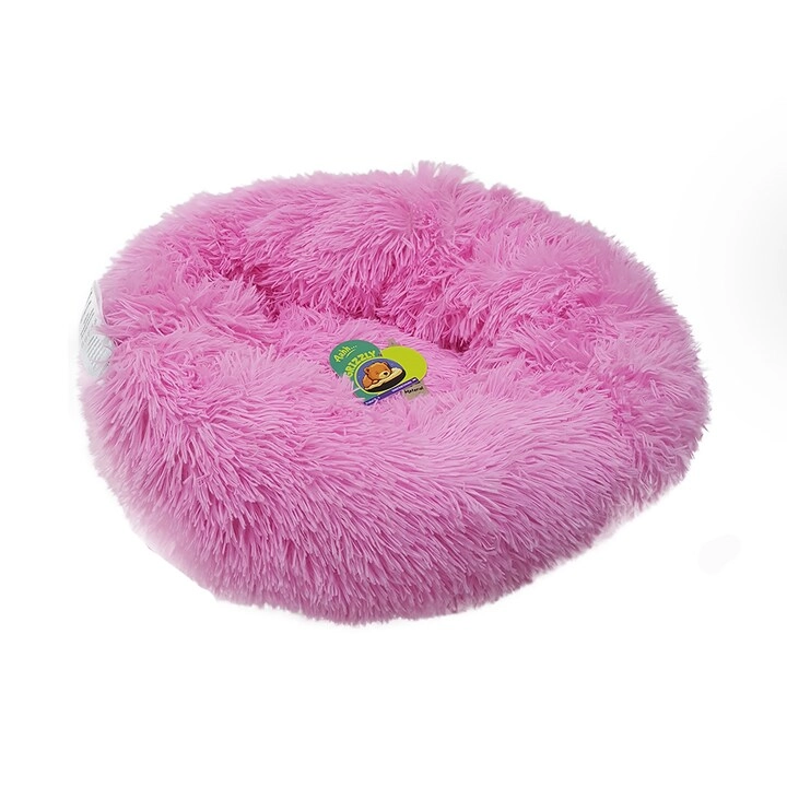 Velor Round Plush Dog Bed - 50 x 15cm