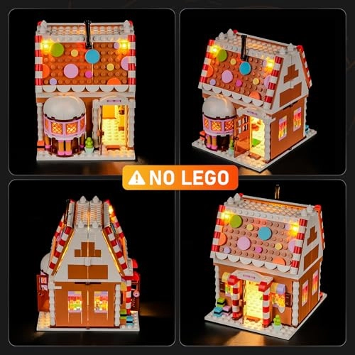 LED Light Set for Lego 40809 Holiday Gingerbread House - Easy Installation Hidden Wiring