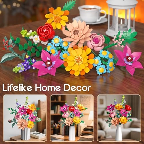 Flowers Bouquet Building Set - 887 Pcs