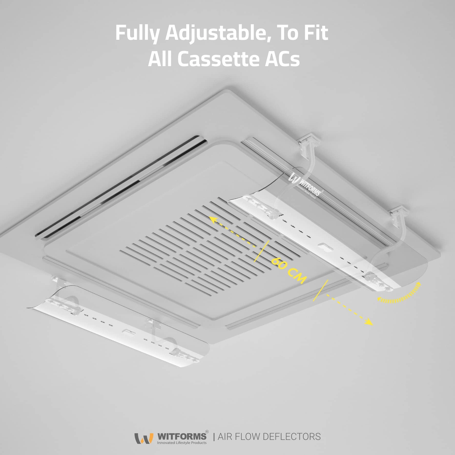 Cassette AC Air Deflector - Transparent 50cm-60cm