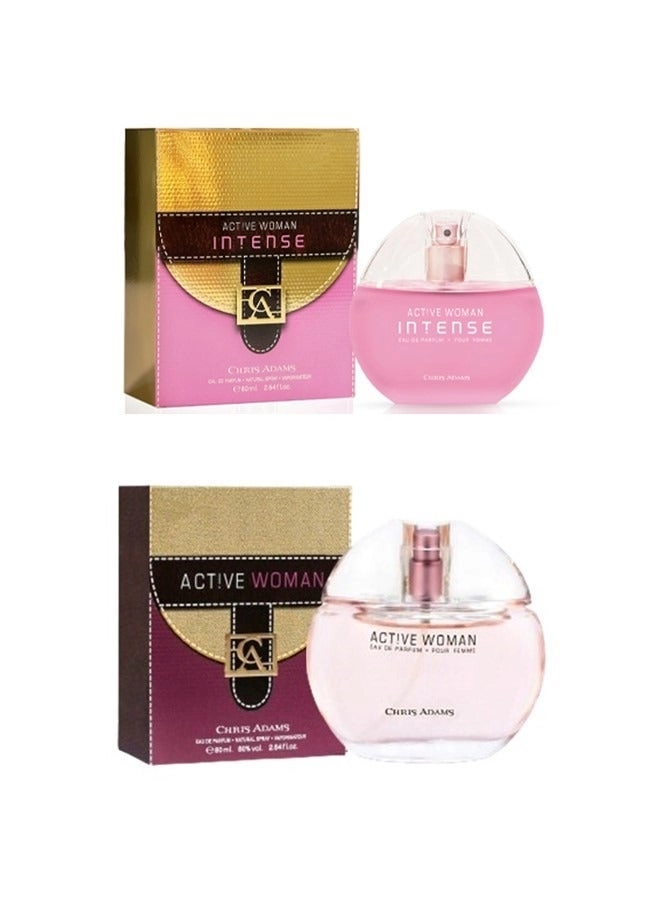 CHRIS ADAMS Active Woman - Eau de Parfum 80 ml + Intense - Eau de Parfum