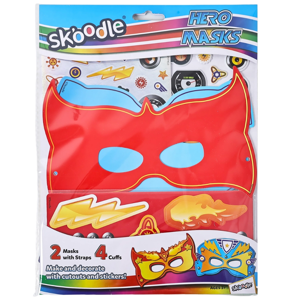 SKOODLE Create Your Own Hero Masks Craft Kit - 2 Masks 4 Hero Cuffs
