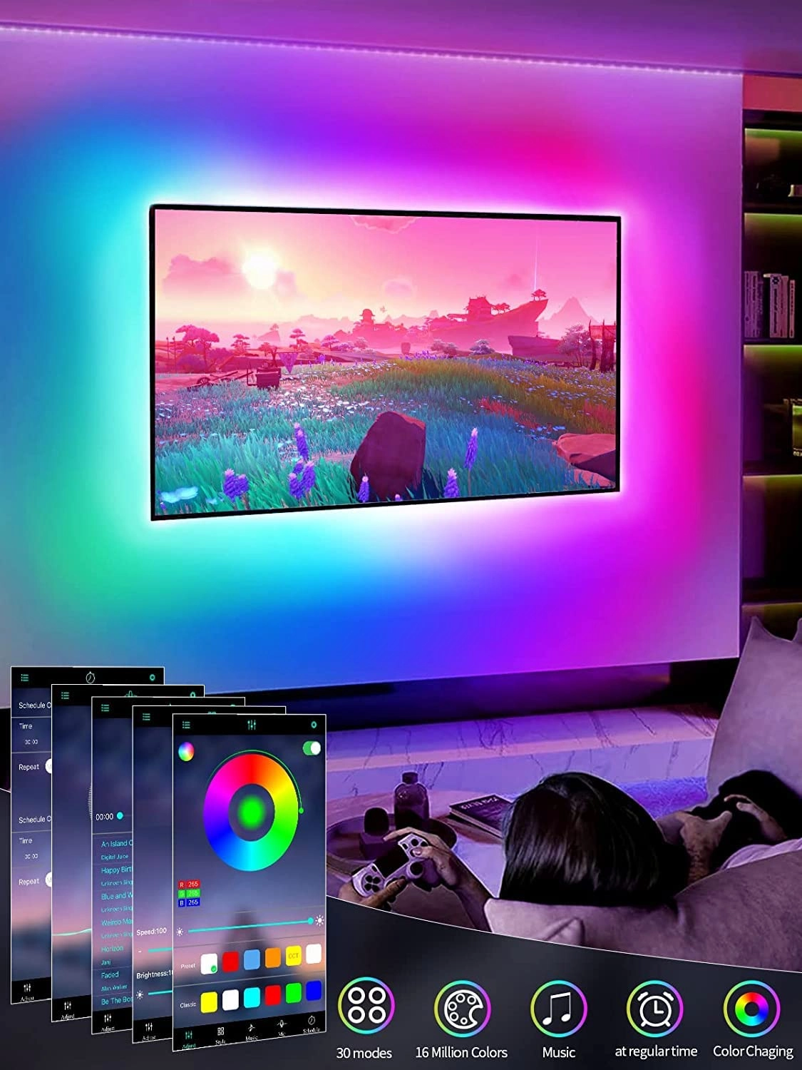 TV Light Strip - 9.8 Feet