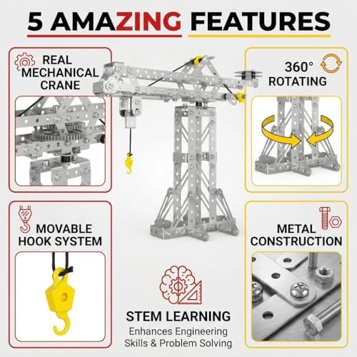 Tower Crane & Frame Crane & Windmill Model Set - 3-in-1 273 pcs