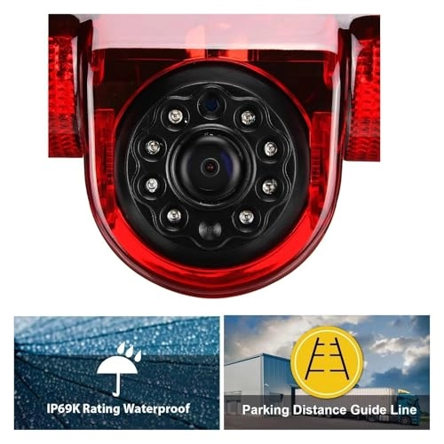 Brake Light Camera - Night Vision HD 720P + 7 inch Monitor