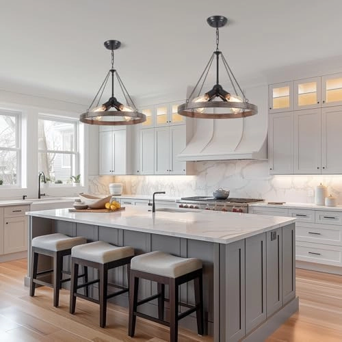 Wagon Wheel Chandelier - 15'' to 74.8''