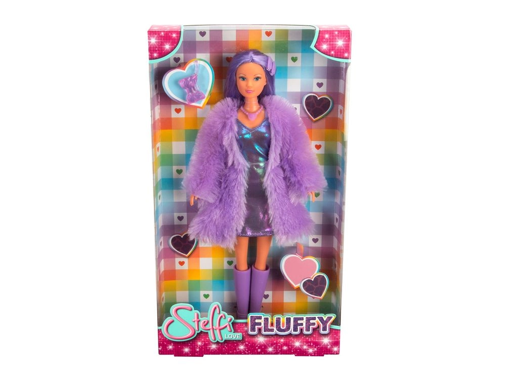 Steffi Love Fluffy Doll - 29cm Belt Dress Fur Jacket Ages 3+