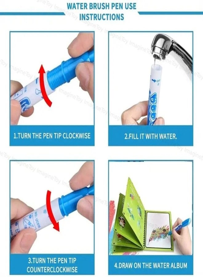 Magic Water Drawing Book - 12pc Water Pen