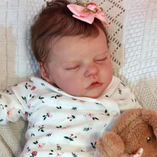 Reborn Baby Doll - 45 cm Vinyl Girl with Hair Ages 3+