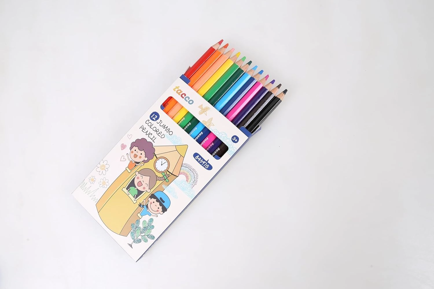 Jumbo Coloured Pencil Set - 12 Vibrant Colours