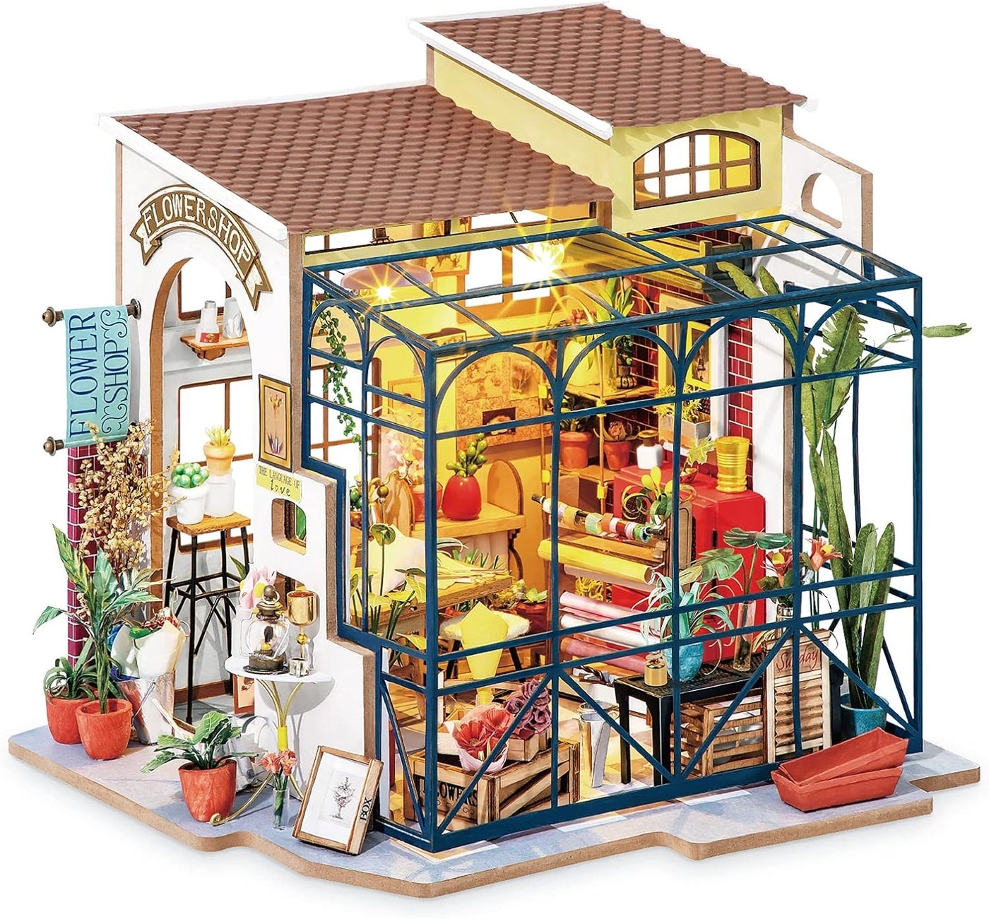 DIY Miniatures Dollhouse Kit - Emily's Florist 1/24