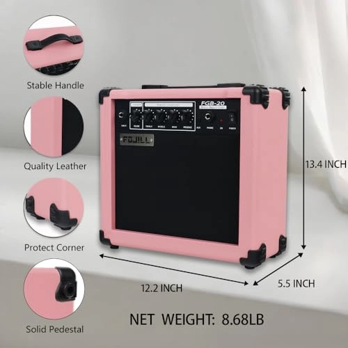 Electric Bass Guitar Amplifier - 20W Portable Orange