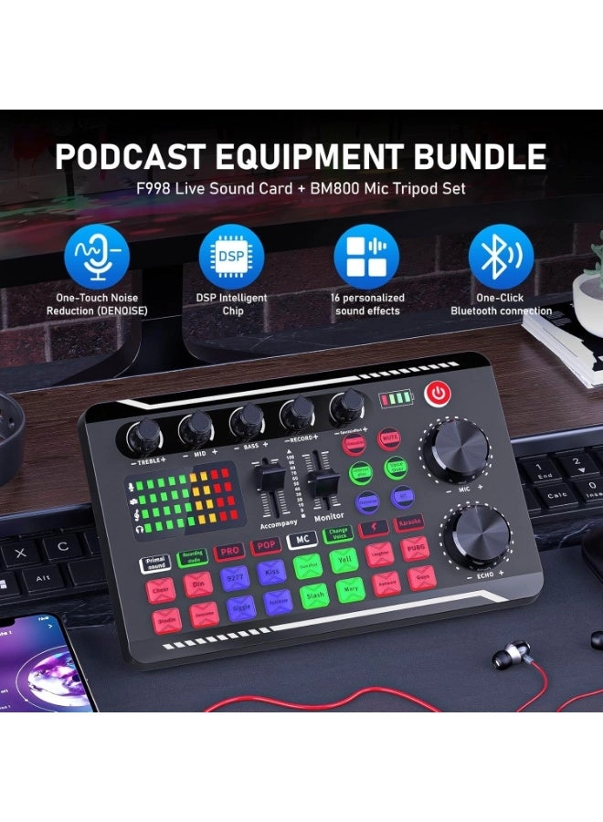 F998 - Live Sound Card + BM-800 - Condenser Mic