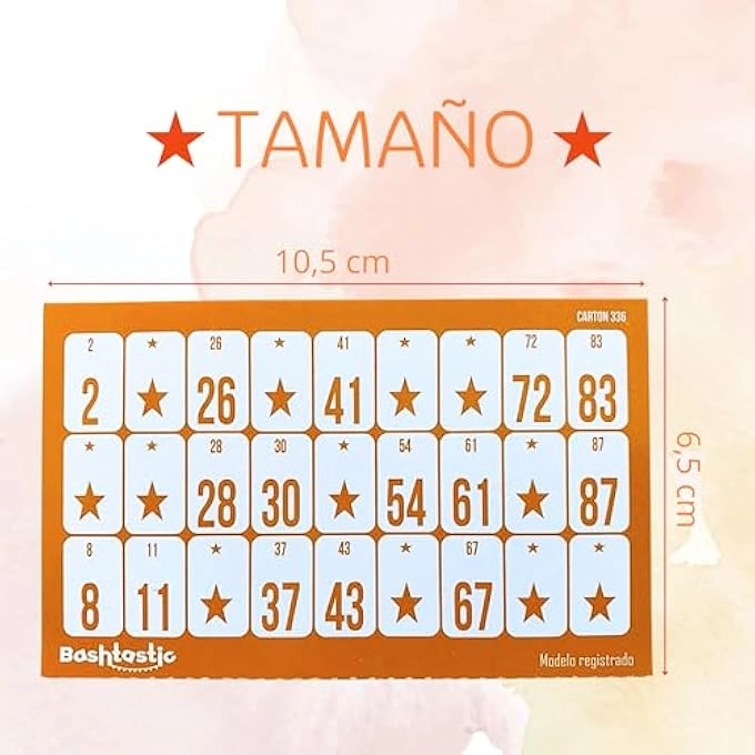 Bingo Cartons - 504 90 Balls Orange