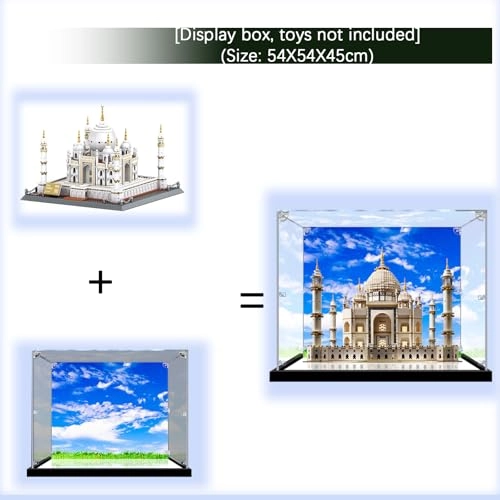 Acrylic Display Case - 10256 54 x 54 x 45 cm Black Base Painted Model (3mm)-a