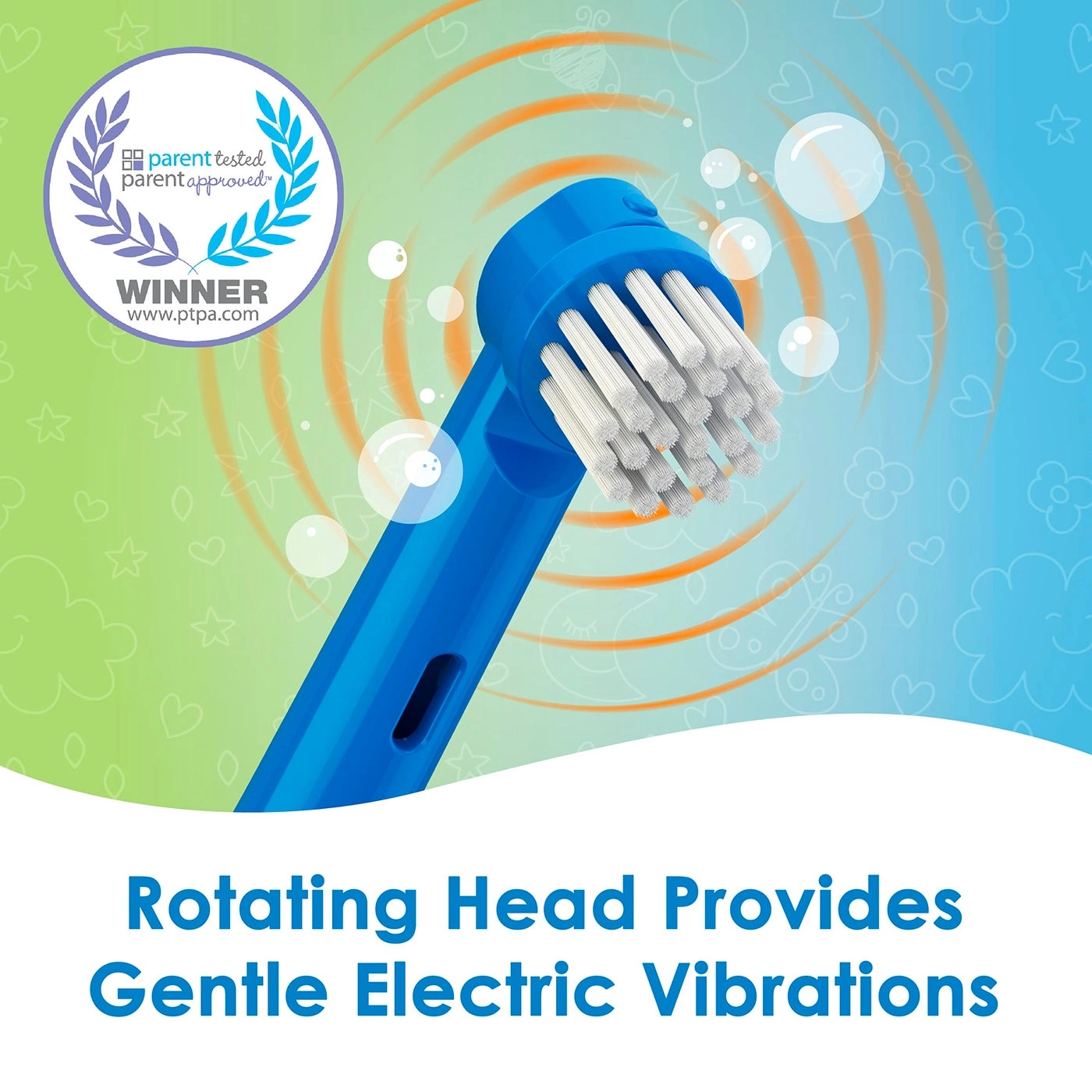 Kids’ Electric Toothbrush Set - Ages 3+ 2 Brush Heads 2-Minute Timer