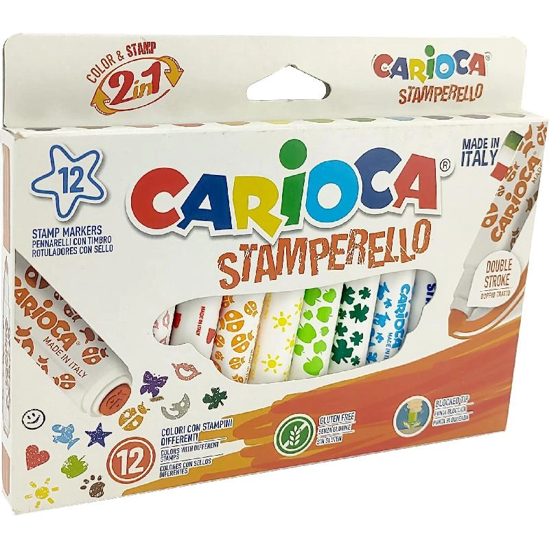 Carioca Stamp Activity Collection - Pack of 12 Assorted Color