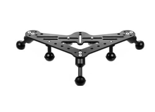 Camera Base Tray - 5 Support Feet Black Aluminum