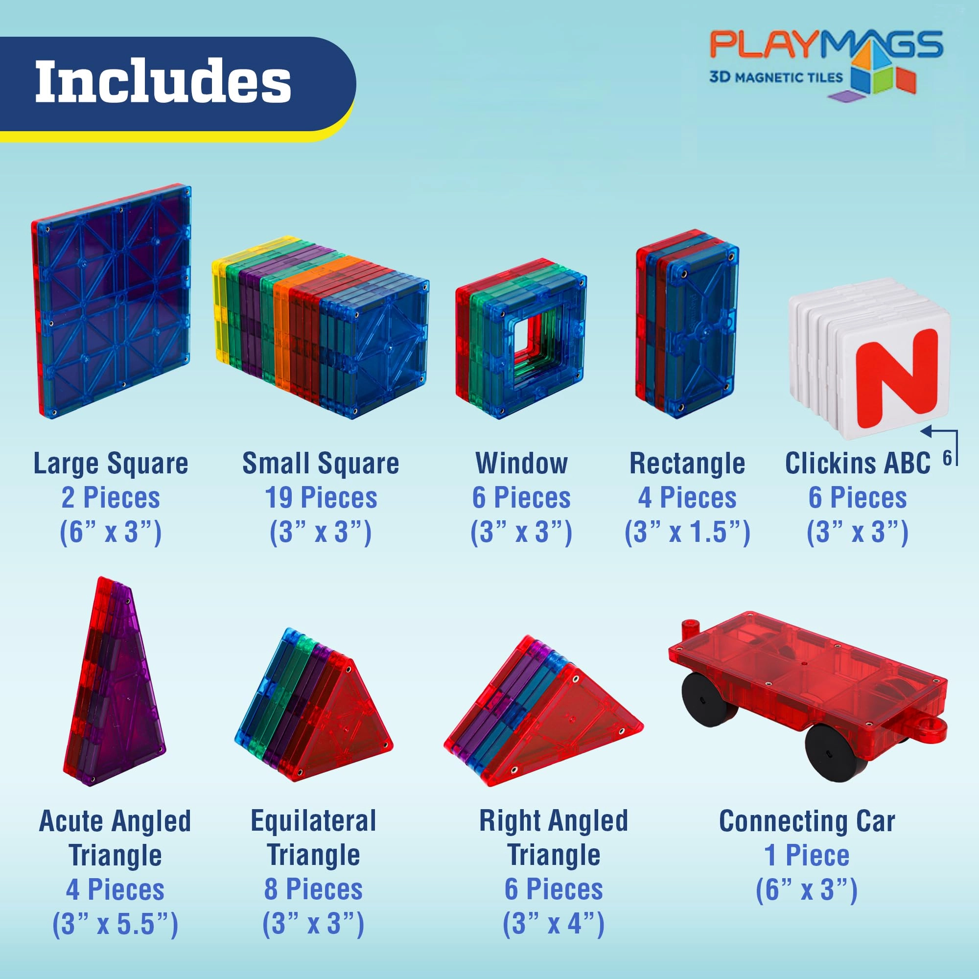 Magnetic Tiles - 50 pcs