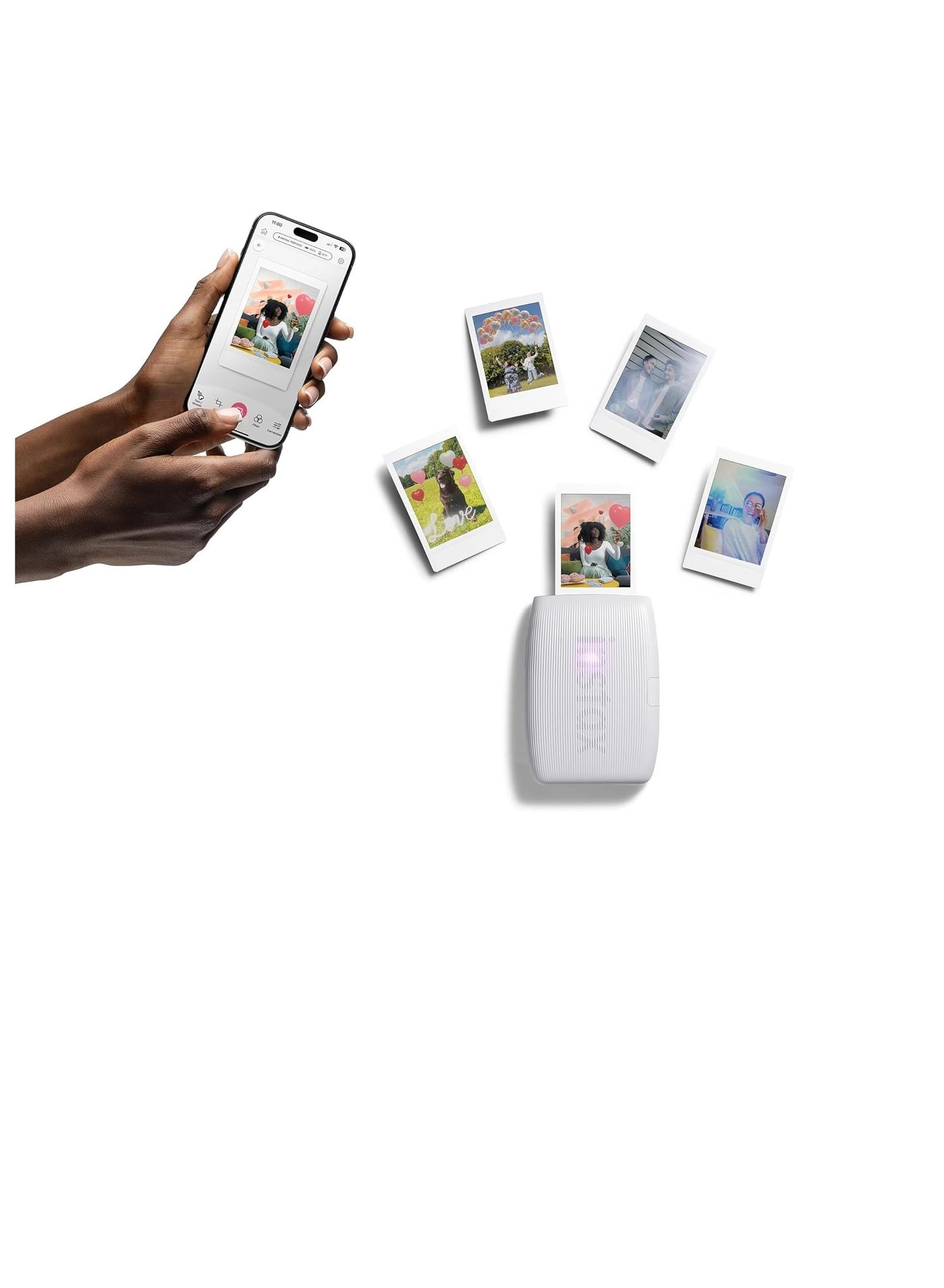 Instax Mini Link 3 - Smartphone Printer + Protective Case + INSTAX MINI Instant Film - 20 Sheets + Hanging Photo Frames + Microfiber Cleaning Cloth