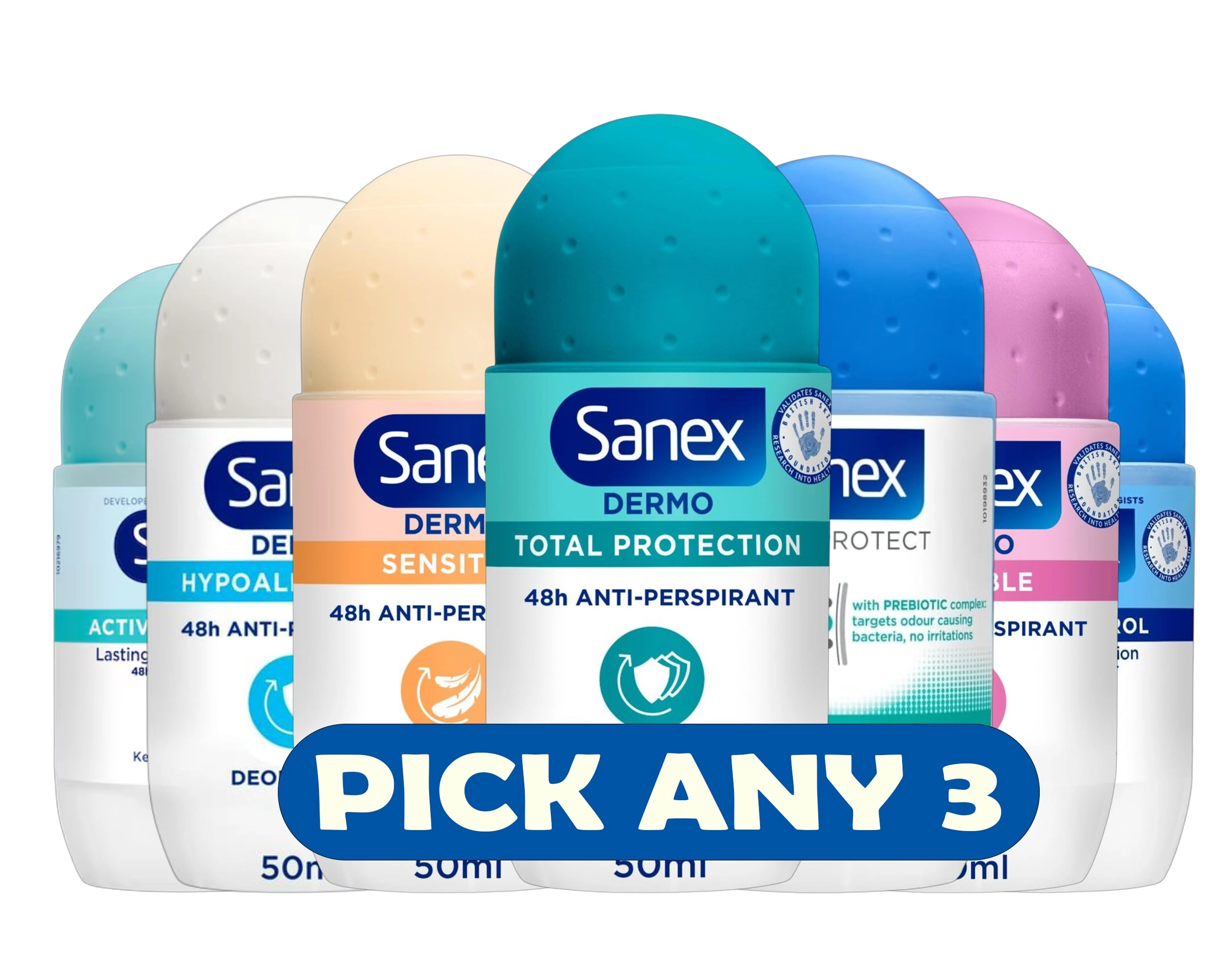 Colgate Dermo 48h Anti-Perspirant Roll-On Deodorant - Fresh, Unscented Pack