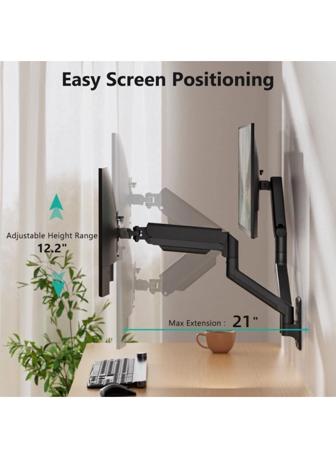 Dual Monitor Wall Mount - 2 arms 27 inch 100x100mm
