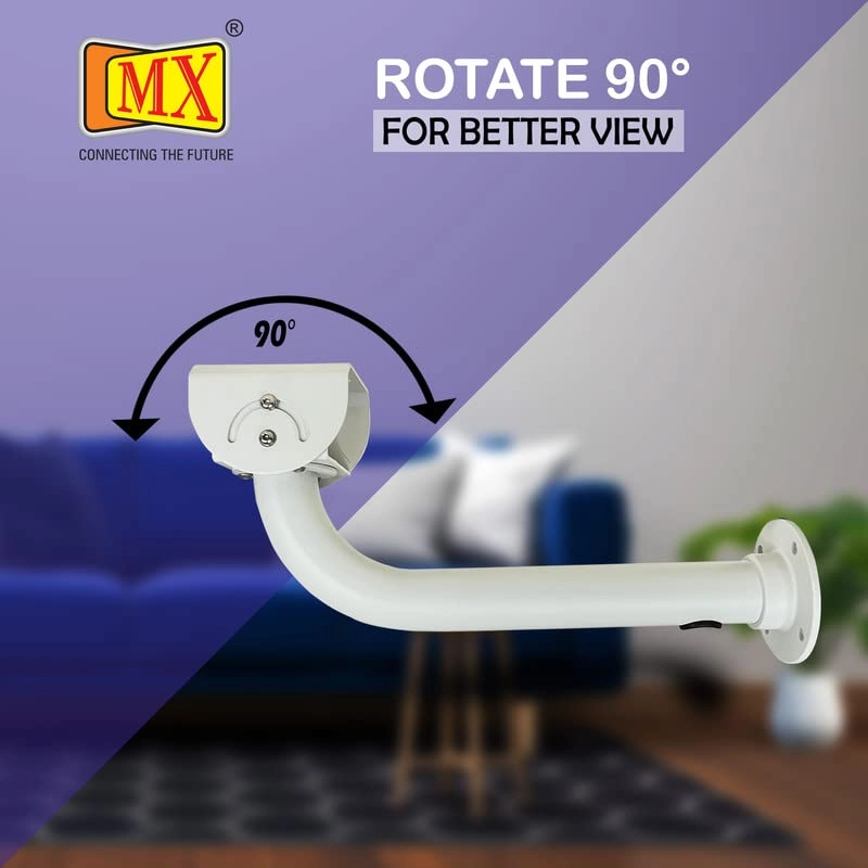 Long CCTV Security Camera Mount Bracket - Adjustable Universal Wall Mount Tilt 90 degrees