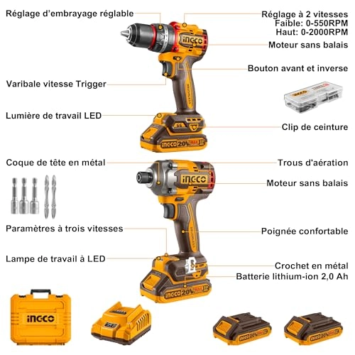 Cordless Impact Driver + Cordless Compact Impact Driver - 2 x 2.0 Ah