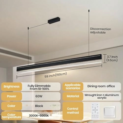 Modern LED Strip Chandelier - up to 100cm