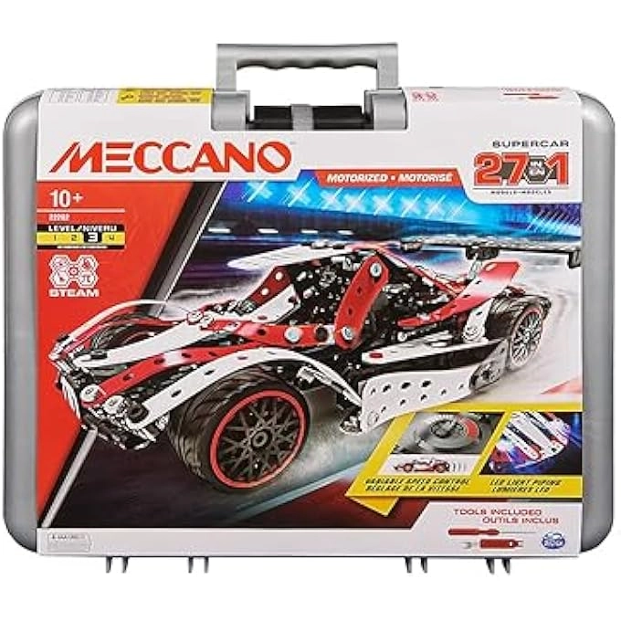 Motorized Supercar STEM Activity Building Kit - 27-in-1 466 pcs