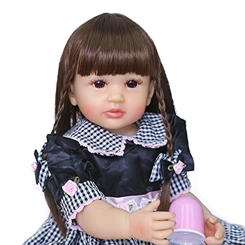 Reborn Doll - 22in Silicone Vinyl Plaid Tiered Dress
