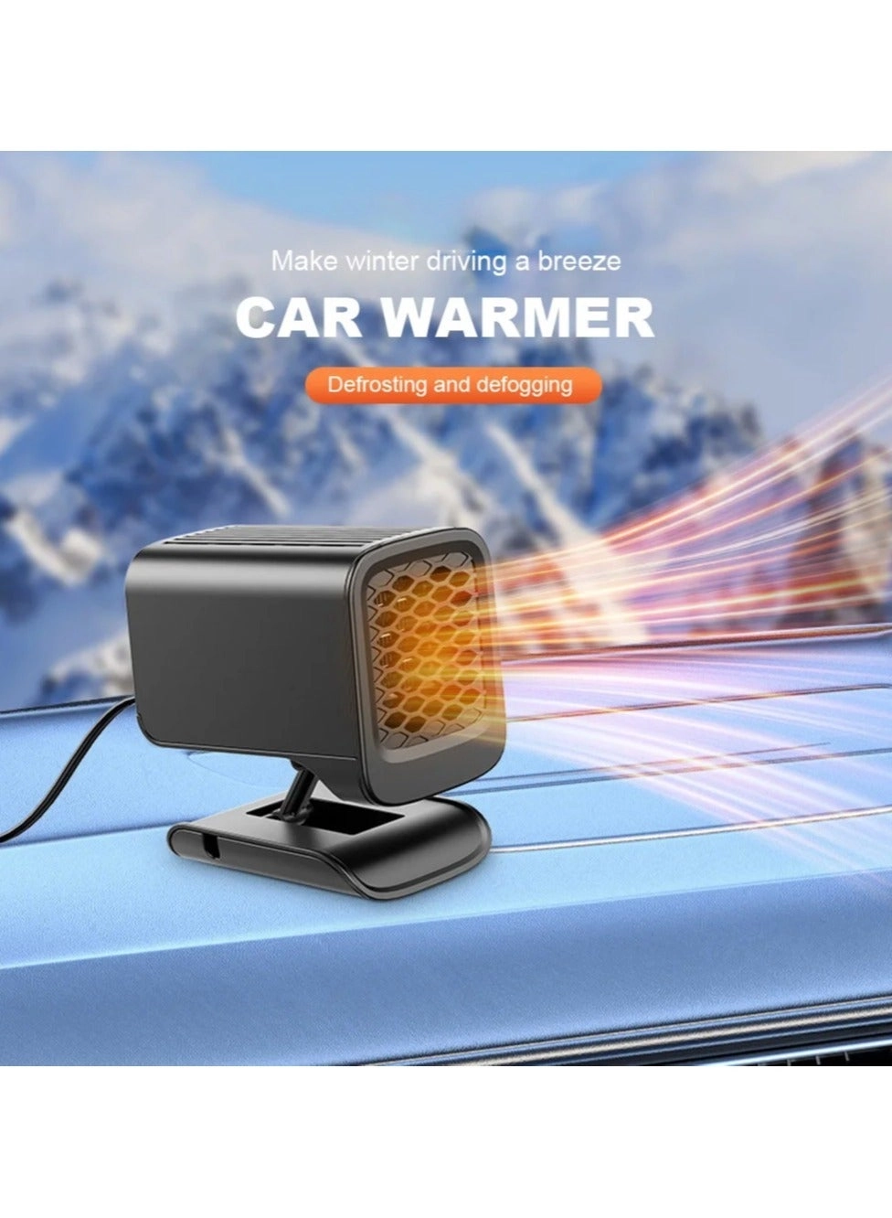 AROAQ Car Electric Heater Fan - 12V 120W 360 Rotating