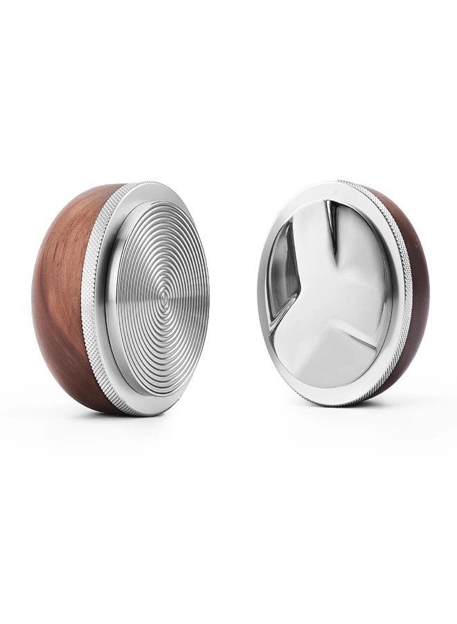 CrossCreek 51mm Espresso Distributor & Tamper - Adjustable Depth Walnut Wood