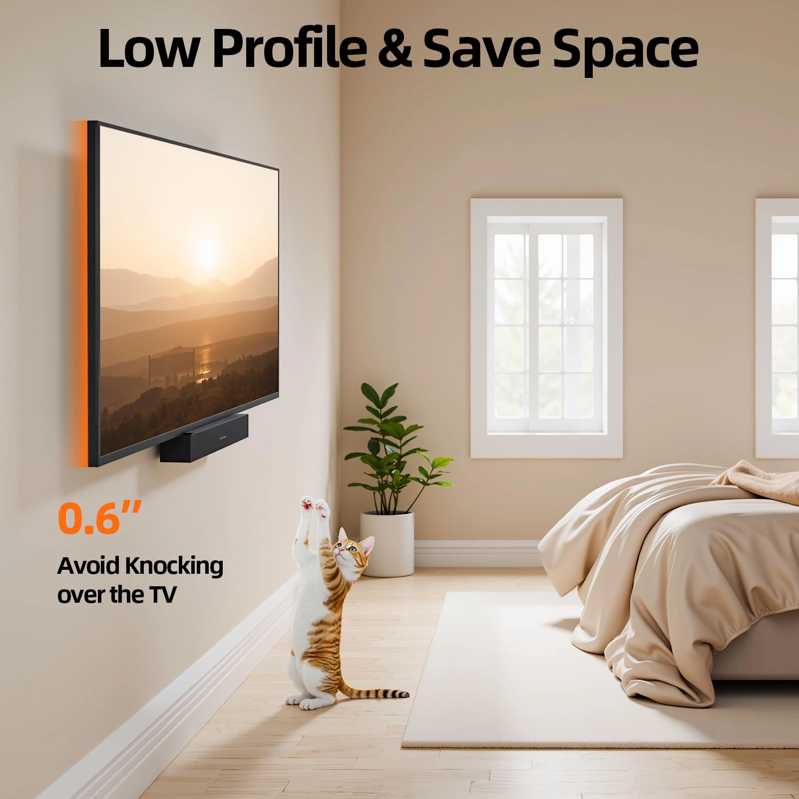 Fixed Low Profile TV Wall Mount - up to 99Lbs 24-65 inch