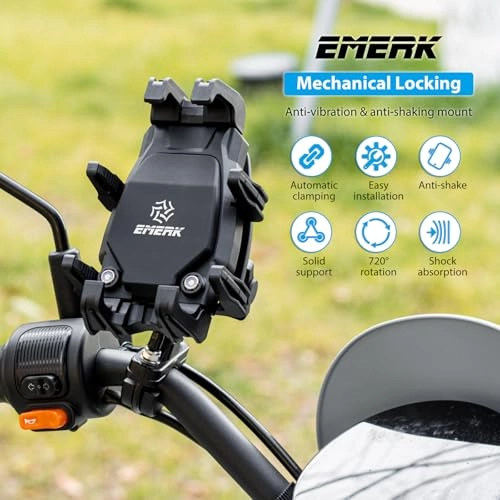 Motorcycle Phone Mount - Vibration Dampener Adjustable Handlebar Fit 5.4''-7.2'' Smartphone