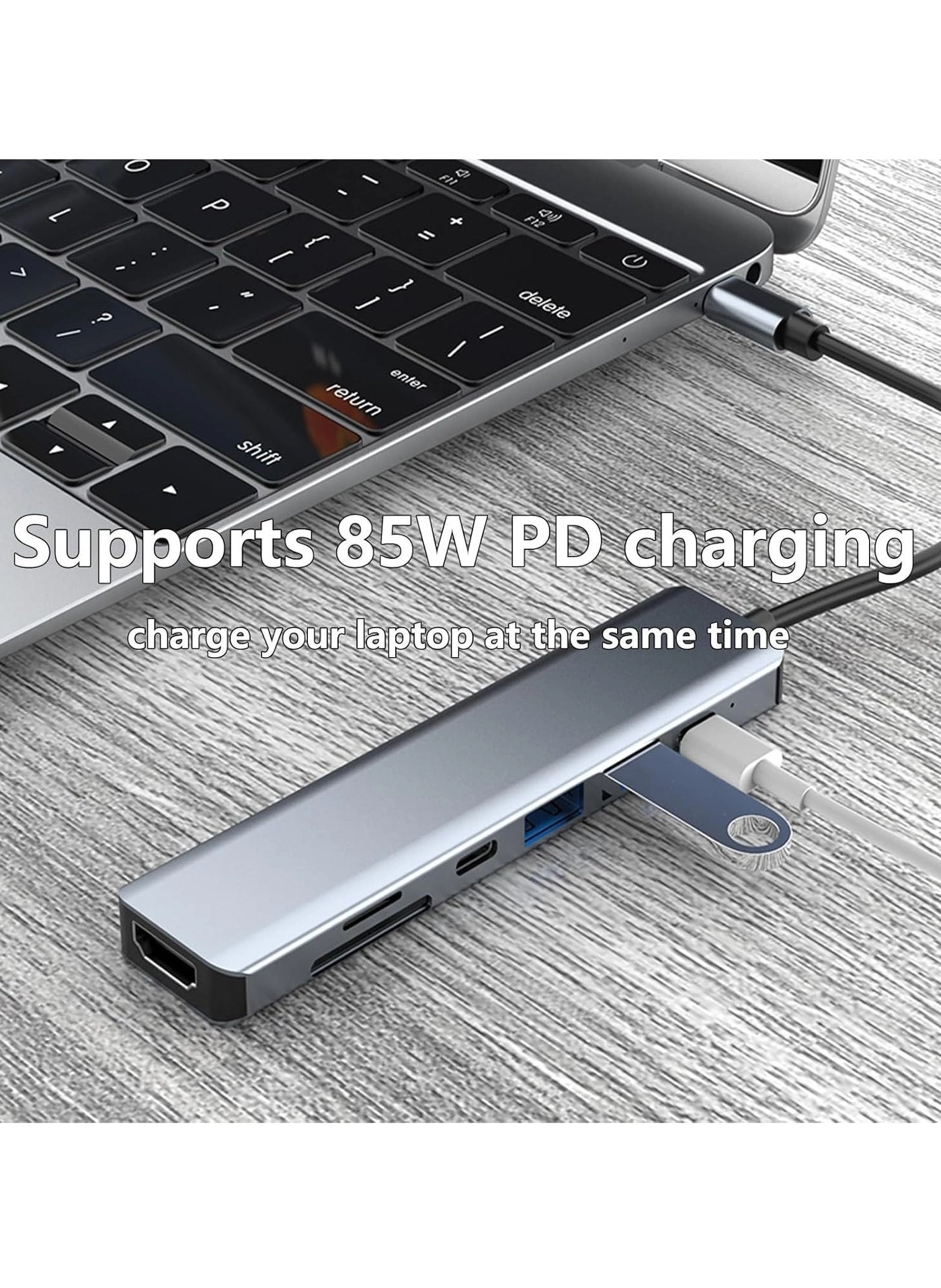 USB C Hub - 4K HDMI 100W PD SD/TF Card Reader