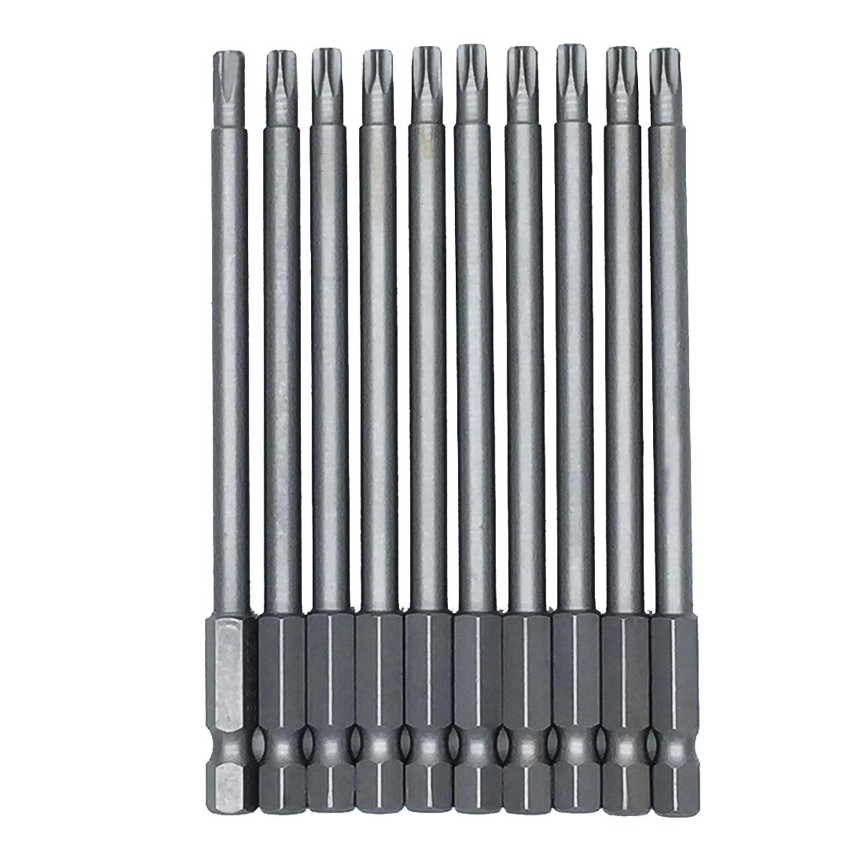 COMOK Torx Security Head Screwdriver Drill Set Bits - 10 Pieces 100mm/3.94 Inch