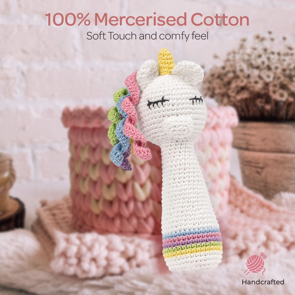 Crochet Ring Rattle Toy - Suitable for 0 month & above premium cotton yarn Tiger