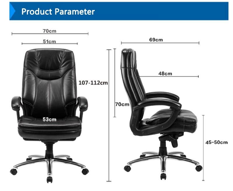 Desk Chair - PU Leather Brown High Back